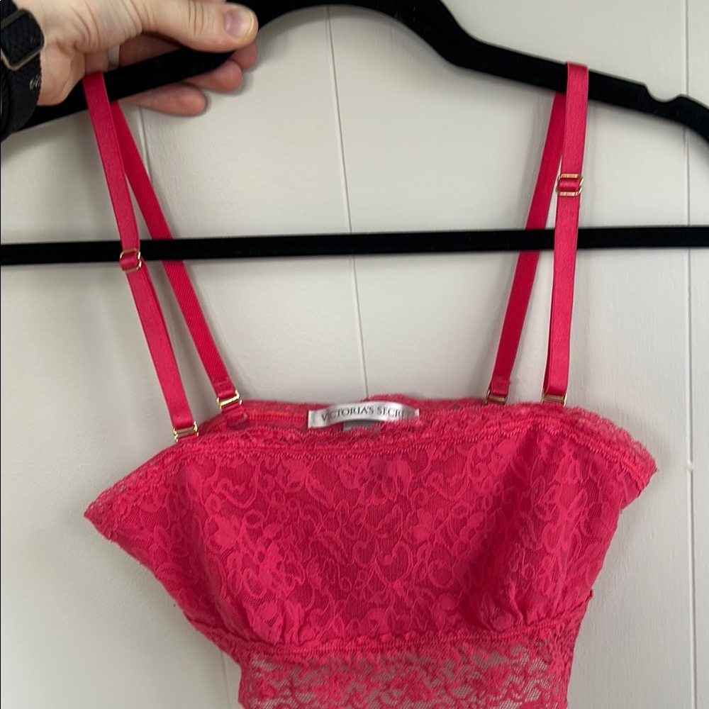 Victoria's Secret Pink Lace Bra with Dual-Strap Design
